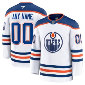 Edmonton Oilers Fanatics Premium Custom 2024-25 Auswärts Weiss Trikot - Herren